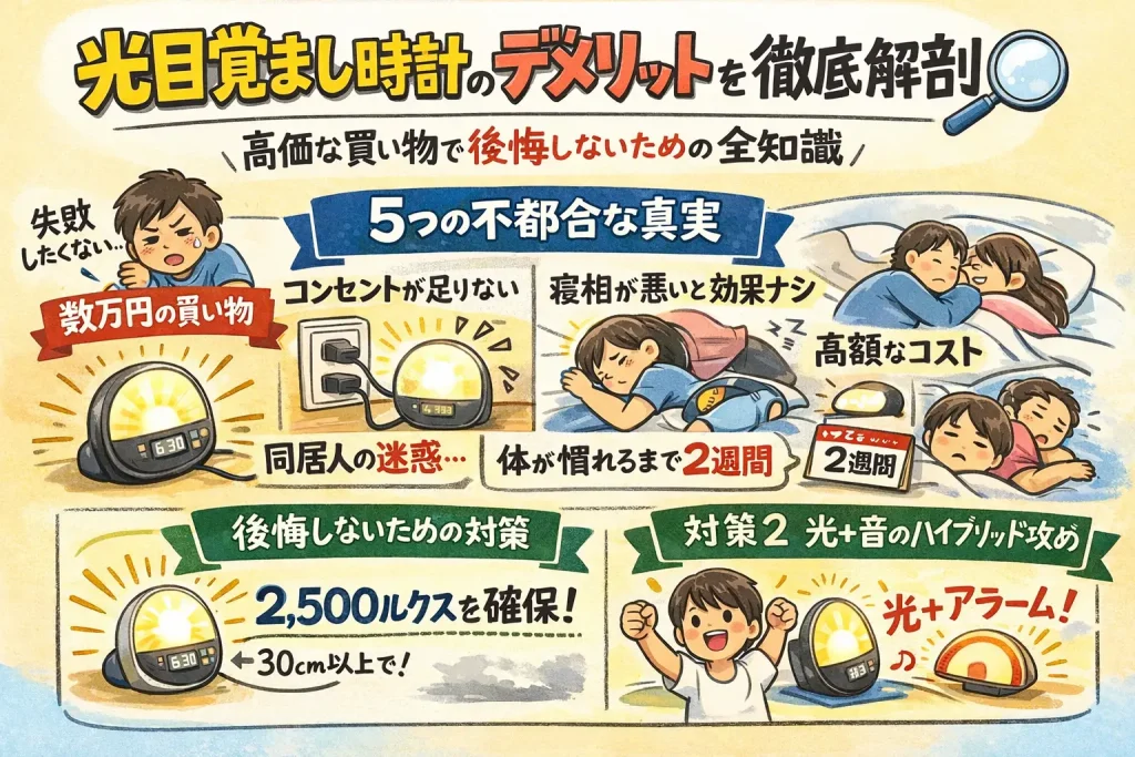 光目覚まし時計 デメリットのグラレコ画像